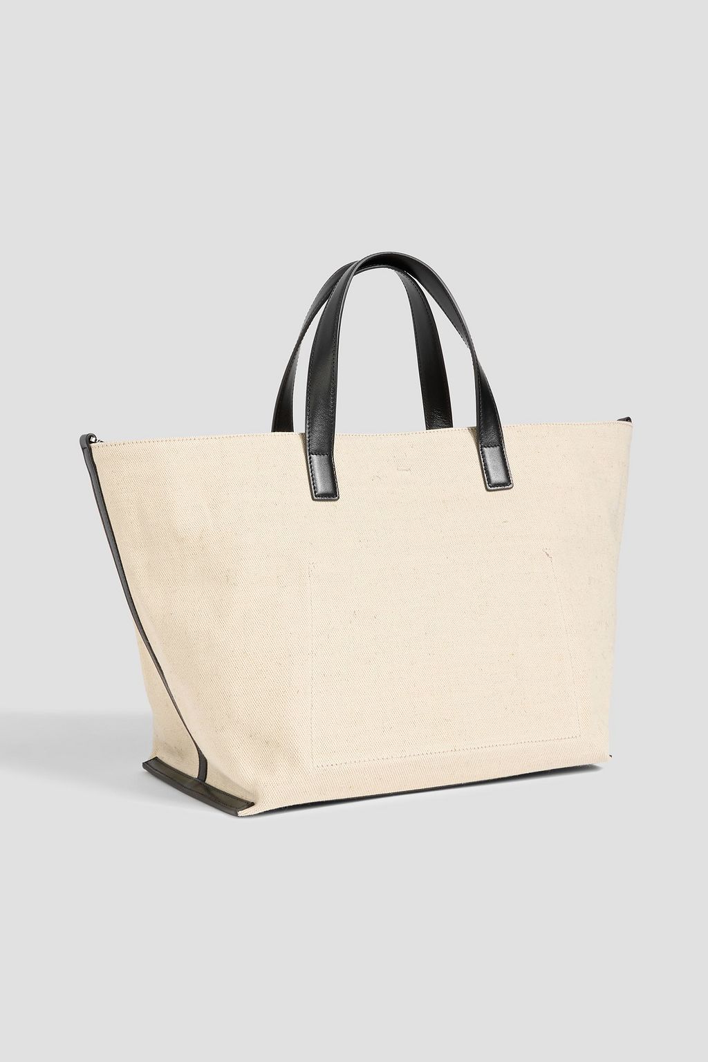 JIL SANDER Leather-trimmed canvas tote