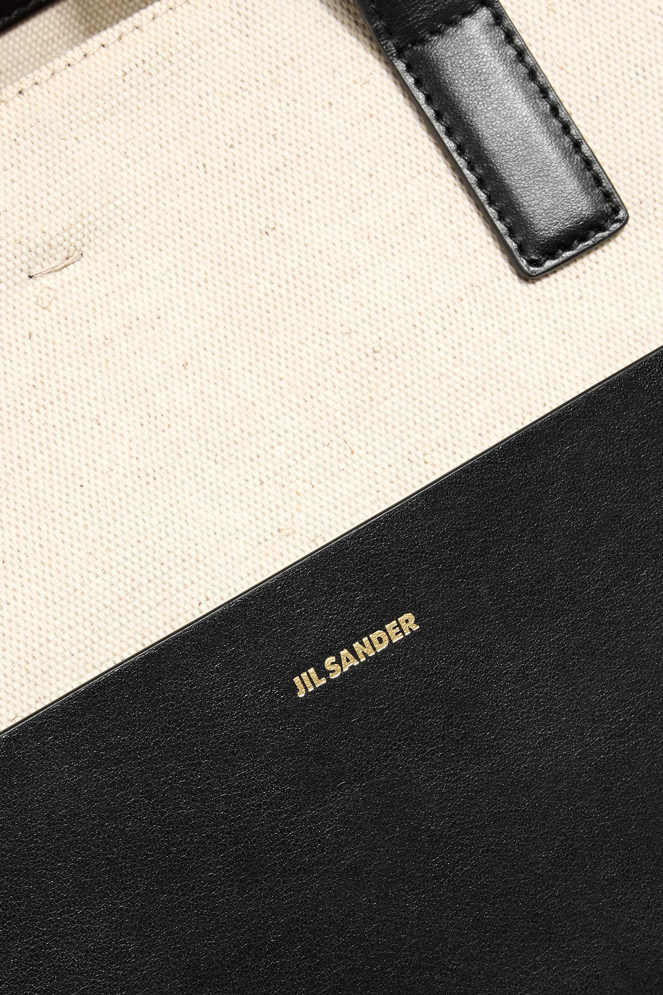Jil Sander Leather-trimmed Canvas Tote In Sand