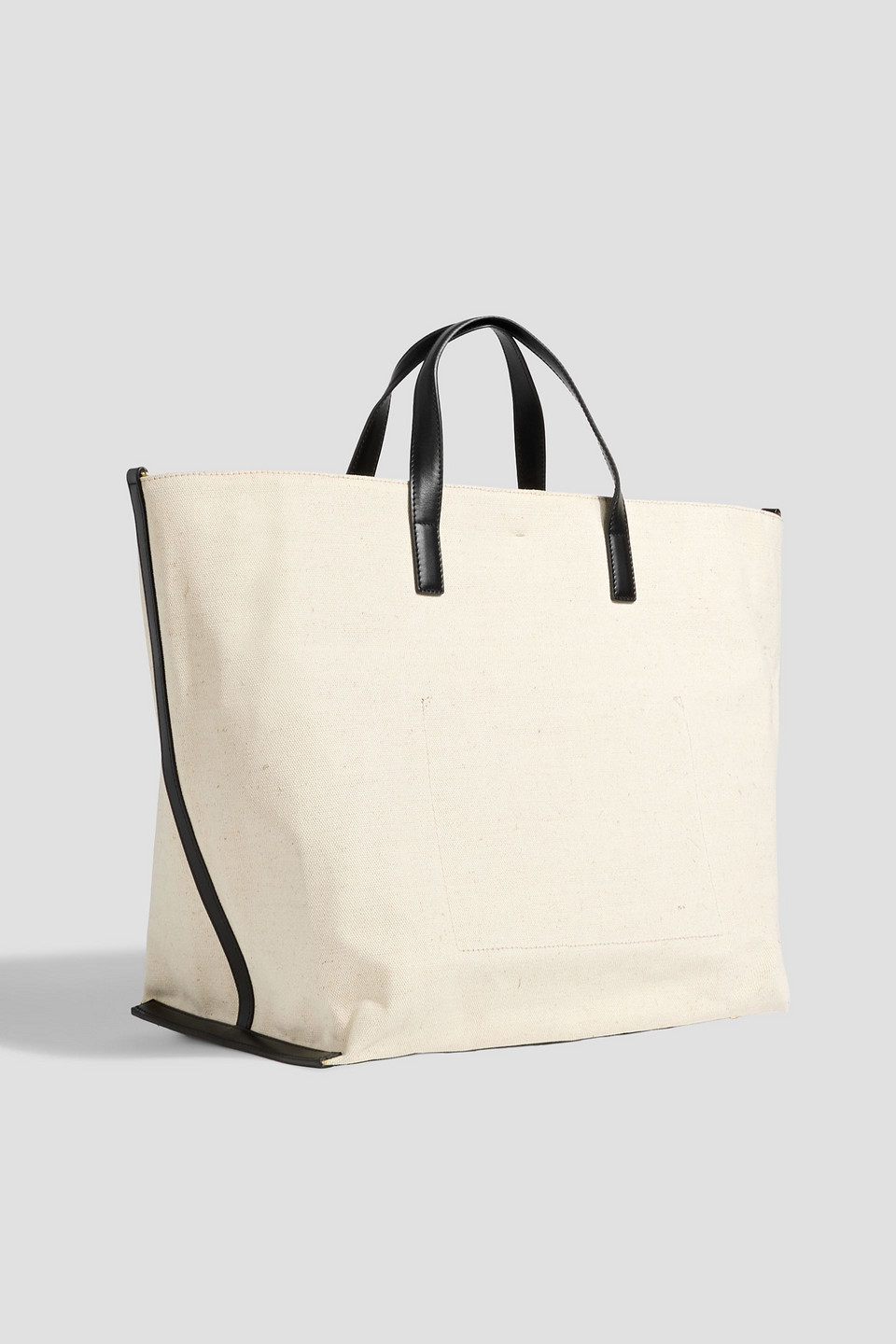 Jil Sander Leather-trimmed Canvas Tote In Sand