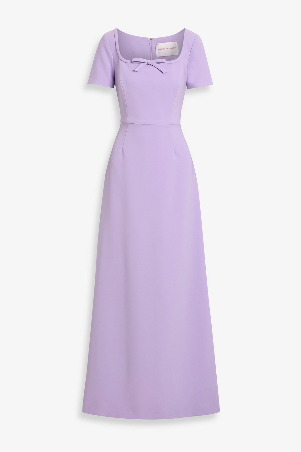 Carolina Herrera Bow-detailed Crepe Gown In Purple