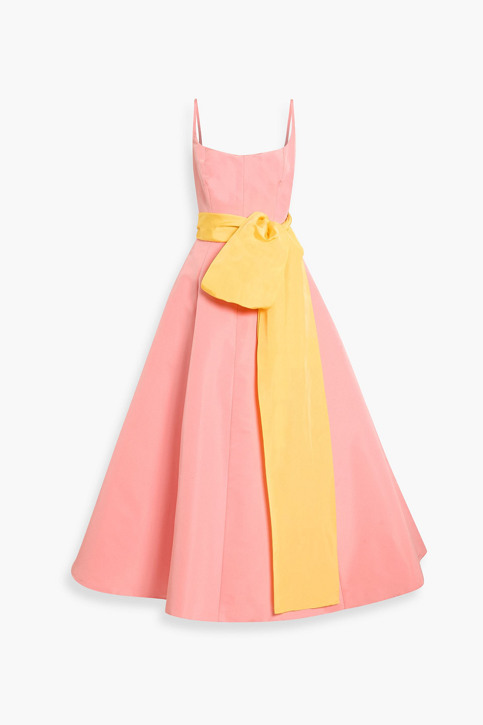 Carolina Herrera Belted Silk-faille Gown In Pink