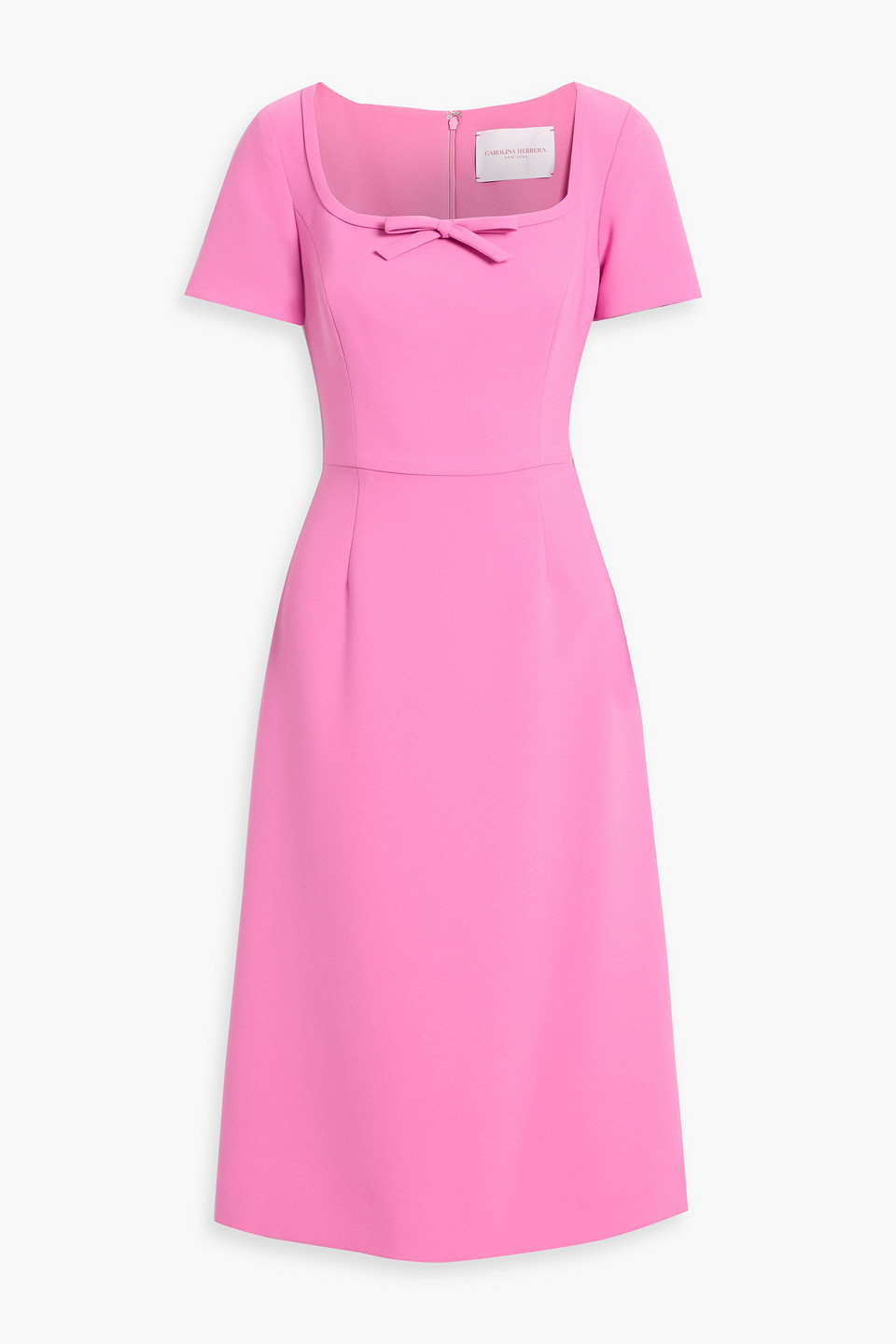 carolina herrera - bow-detailed crepe midi dress - pink - us 8