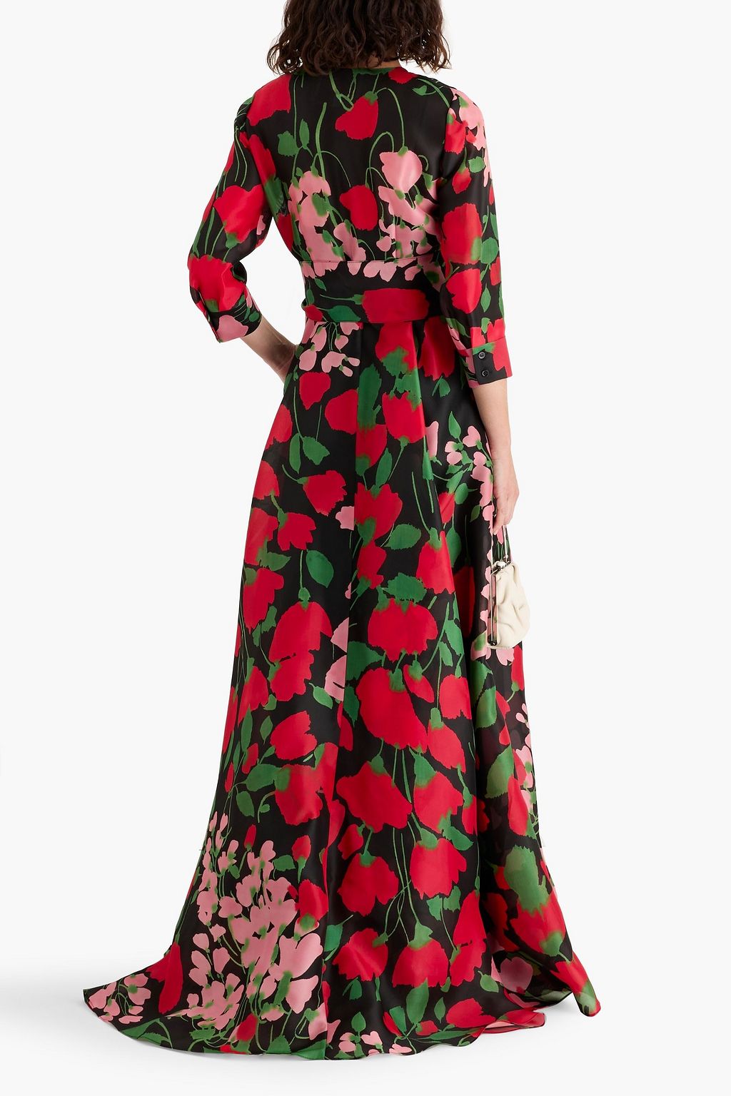 CAROLINA HERRERA Belted floral-print silk-gazar gown