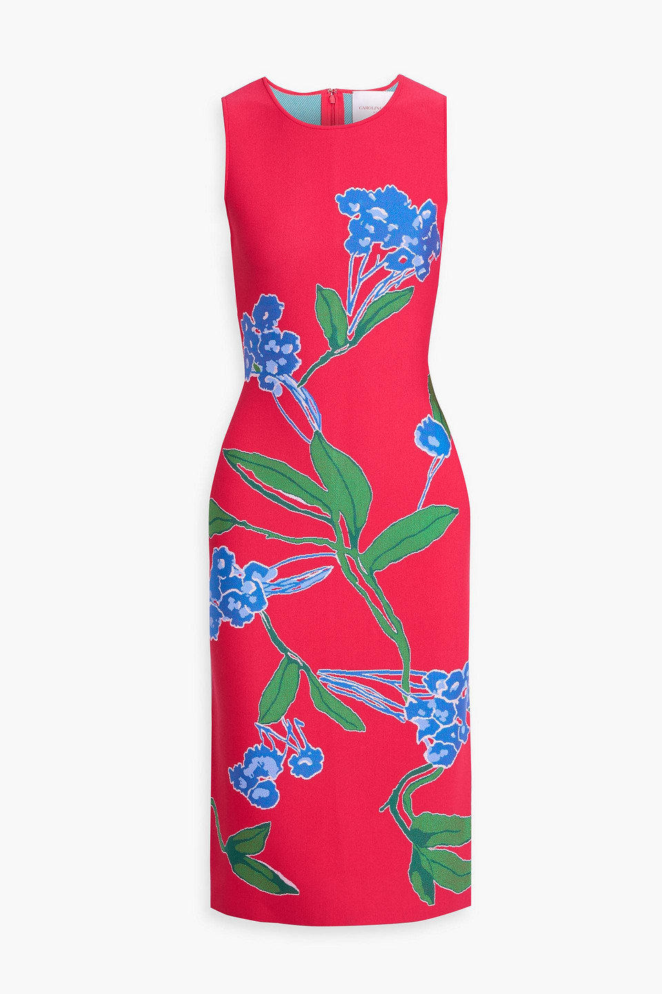 carolina herrera - floral-jacquard dress - pink - xs