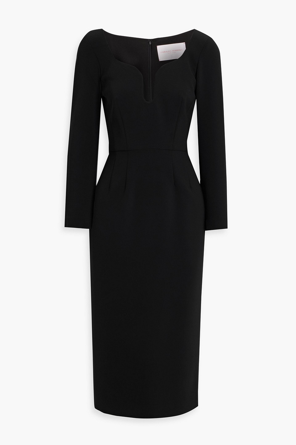 Carolina Herrera Crepe Midi Dress In Black