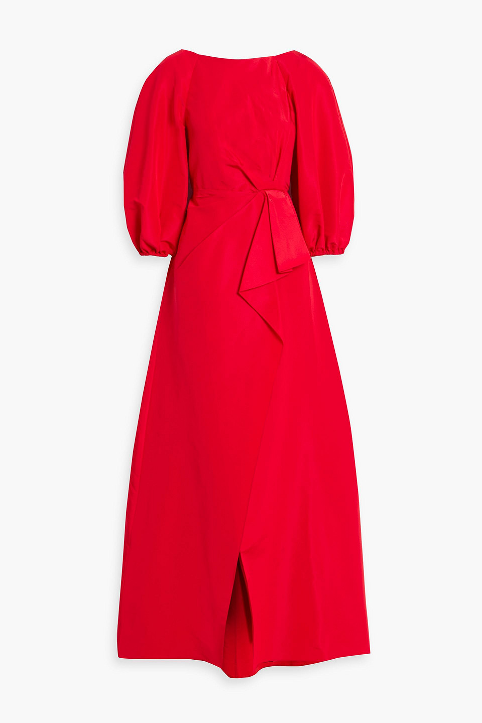Carolina Herrera Wrap-effect Silk-faille Gown In Red
