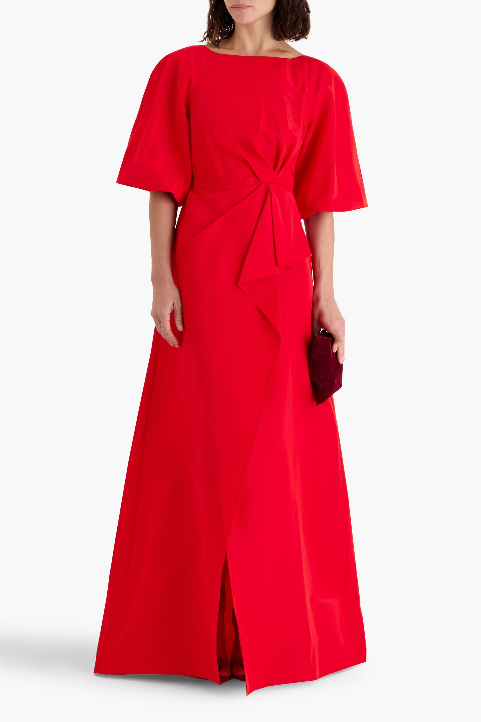 Carolina Herrera Wrap-effect silk-faille gown