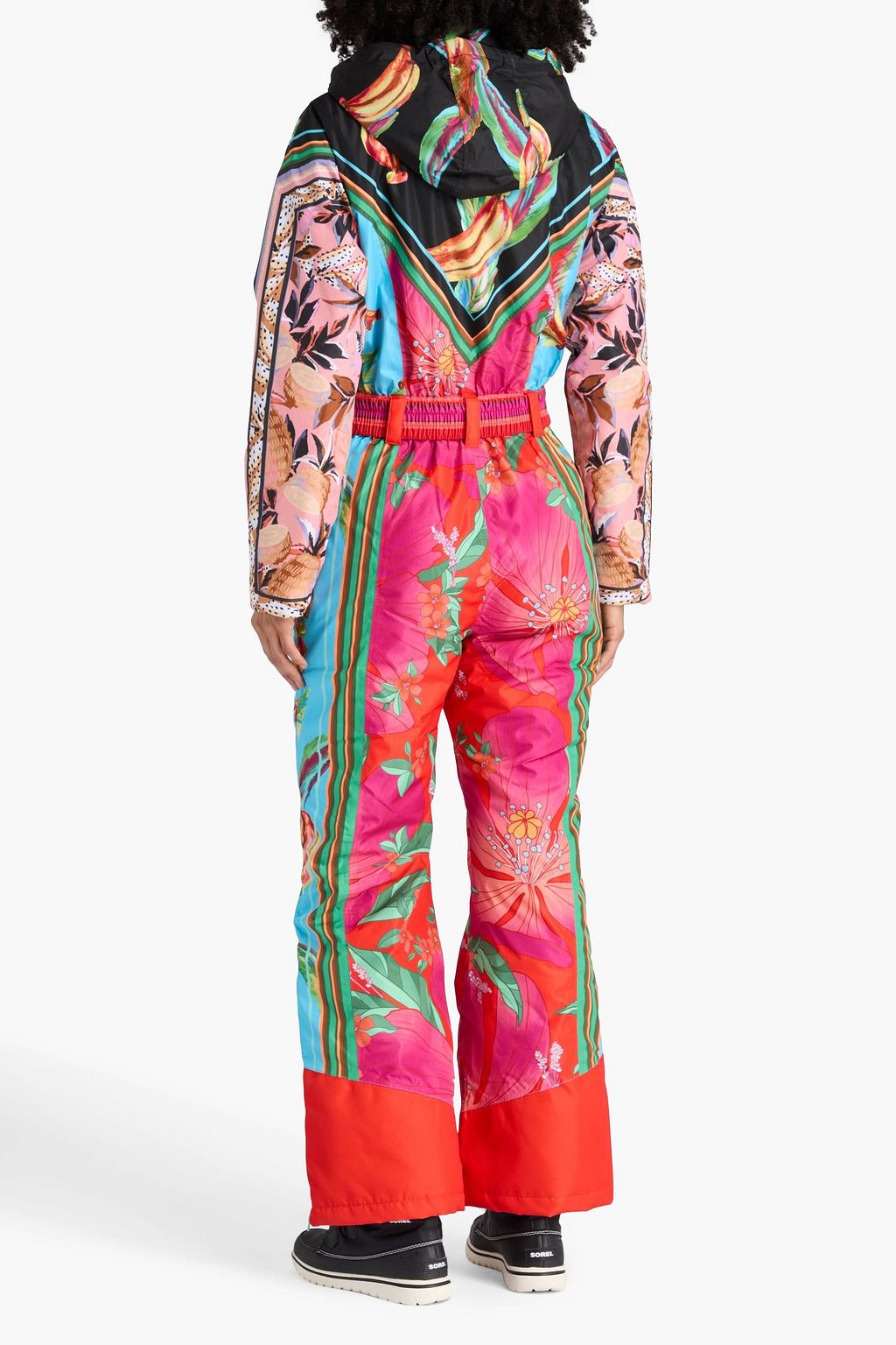 FARM RIO Belted printed ripstop hooded ski suit