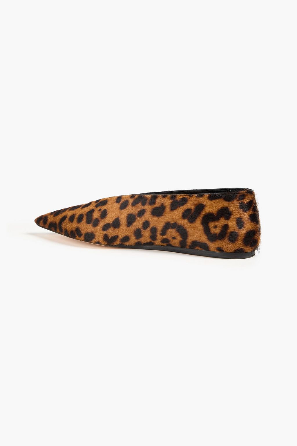 LE MONDE BERYL Babouche leopard-print calf hair point-toe flats