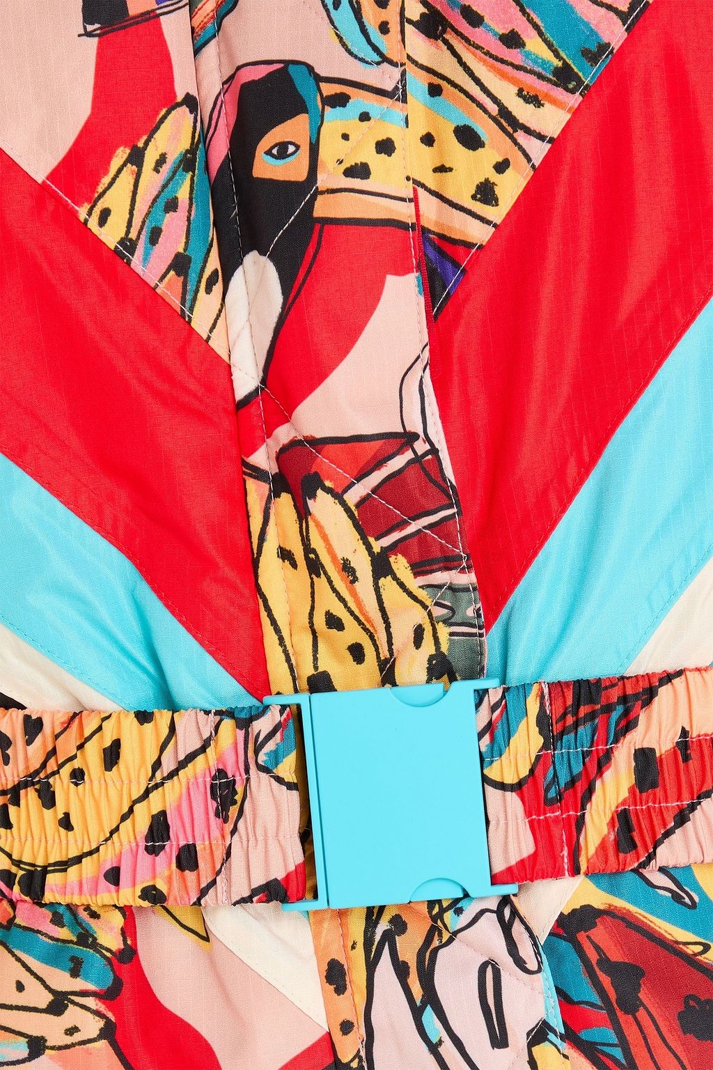 FARM RIO Belted printed ripstop hooded ski jacket