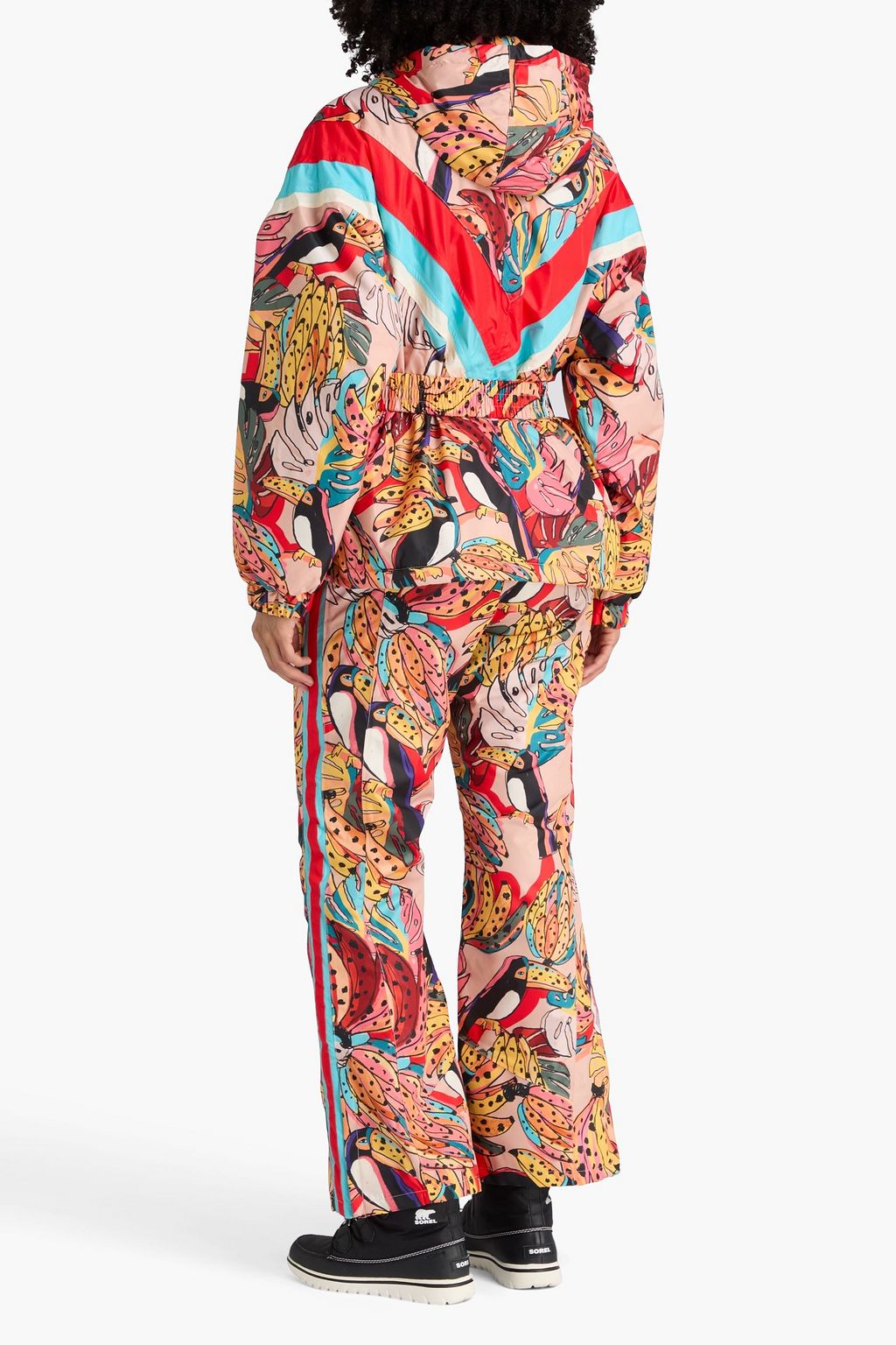 FARM RIO Belted printed ripstop hooded ski jacket