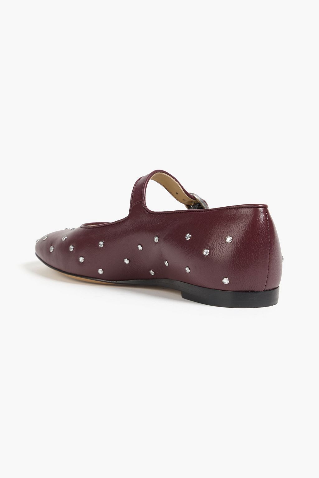 LE MONDE BERYL Crystal-embellished leather Mary Jane flats