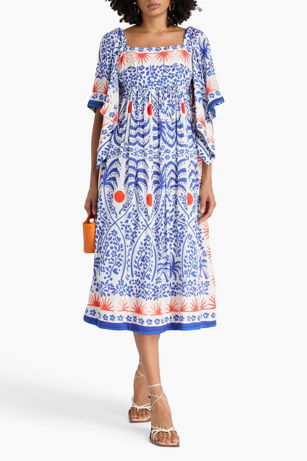 FARM RIO Printed crepe de chine midi dress | THE OUTNET