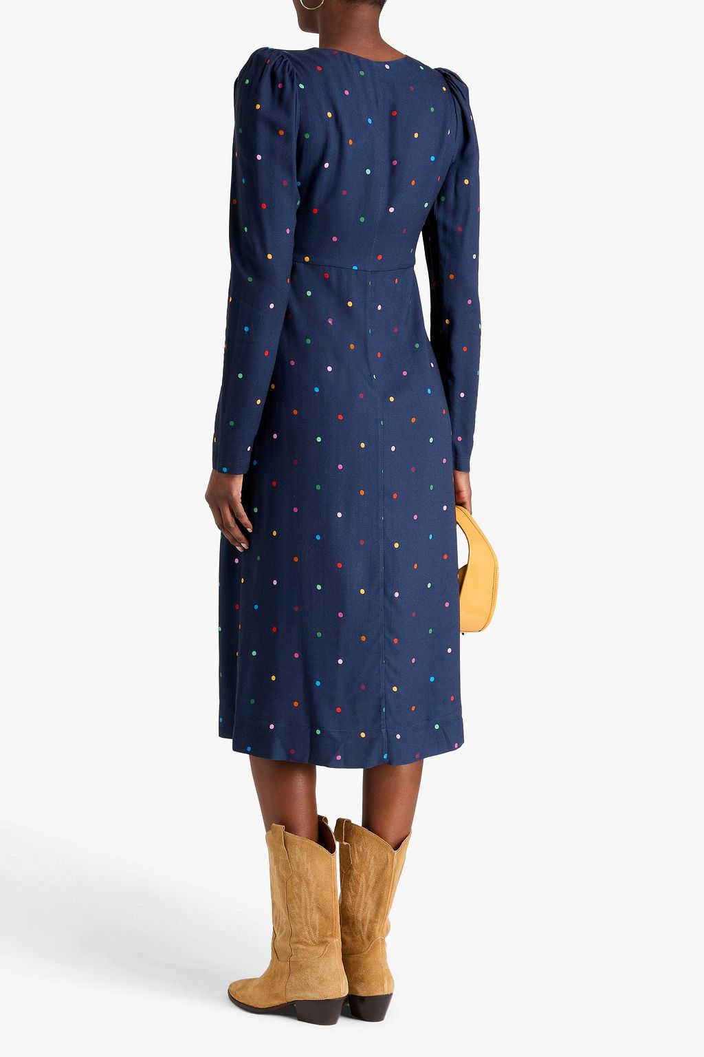 FARM RIO Lucy polka-dot crepe midi dress