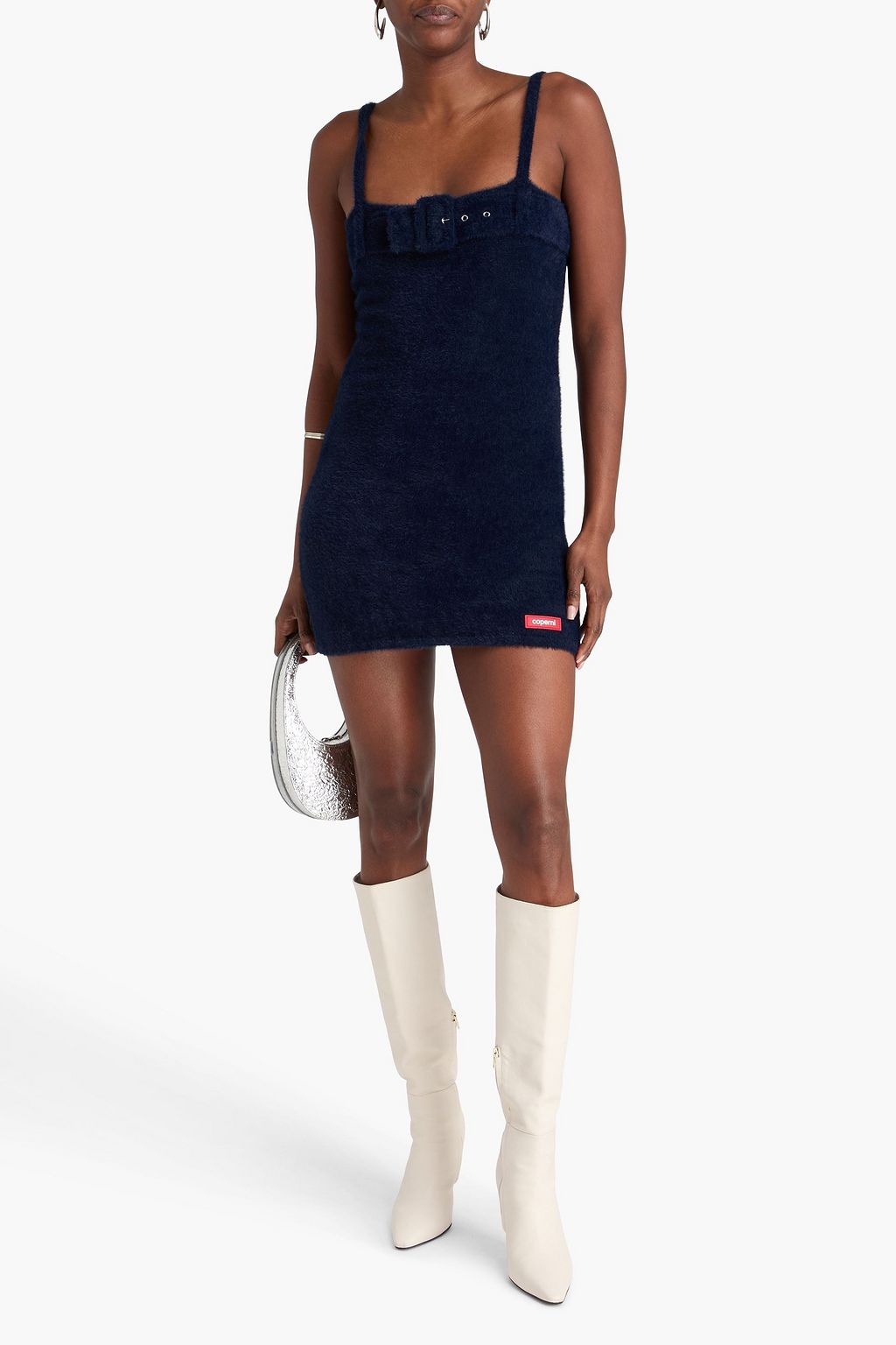 COPERNI Belted brushed knitted mini dress