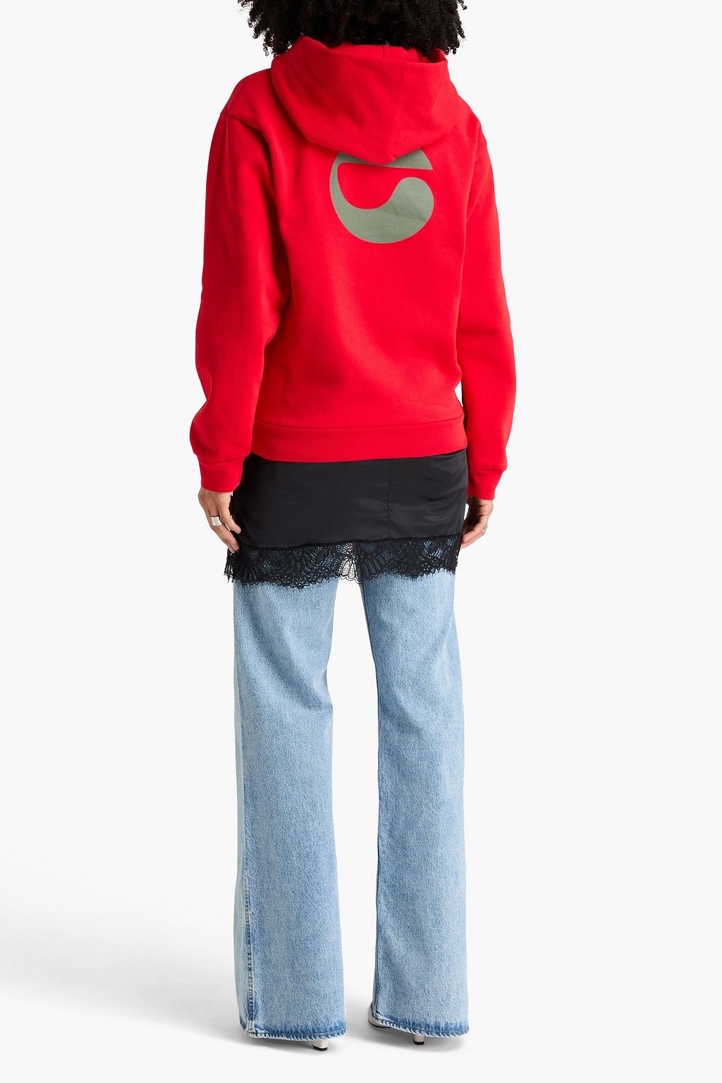 COPERNI Printed cotton-blend fleece hoodie