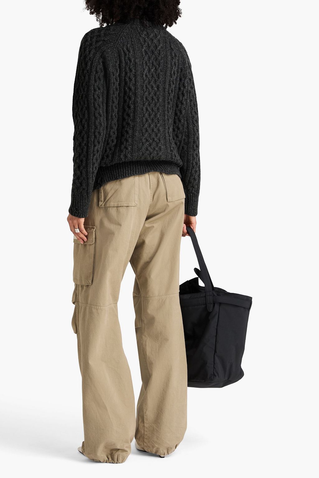 COPERNI Embellished cable-knit wool-blend sweater