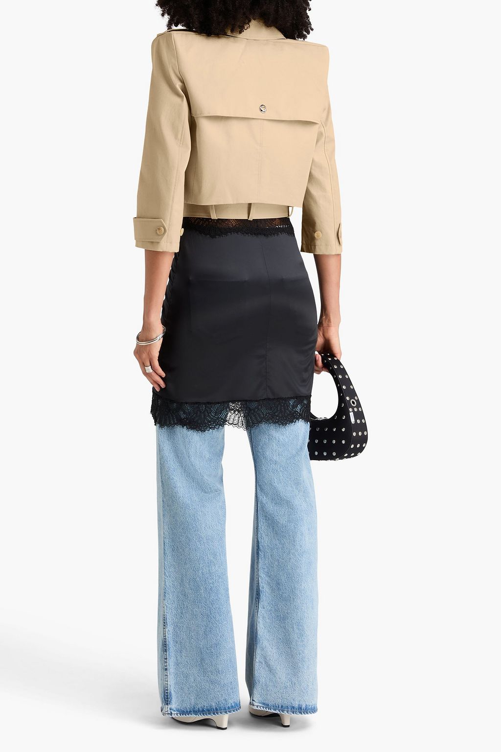COPERNI Double-breasted cropped cotton-twill jacket