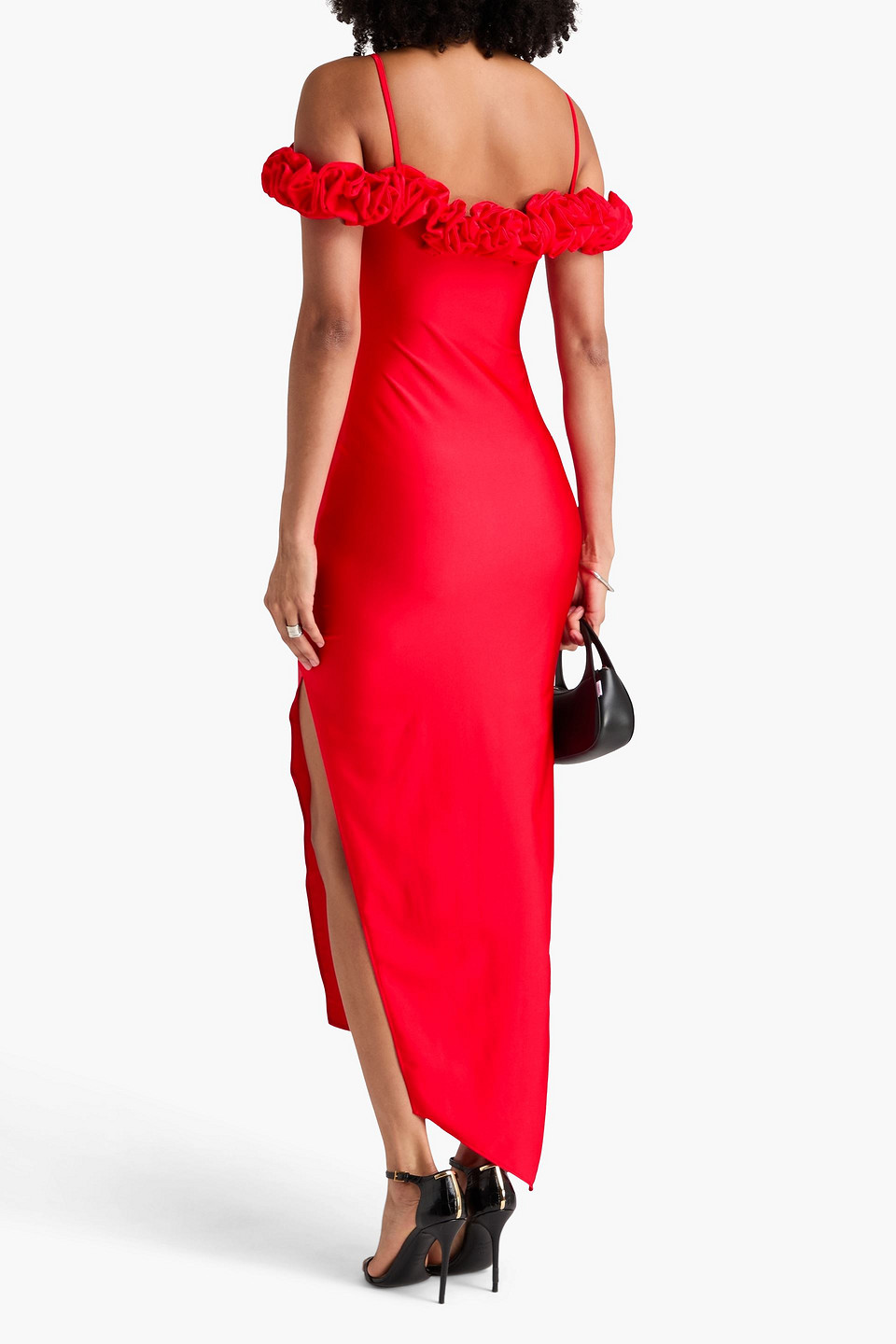  Coperni - Midikleid Aus Stretch-jersey Mit Rüschen - Rot - Xs 