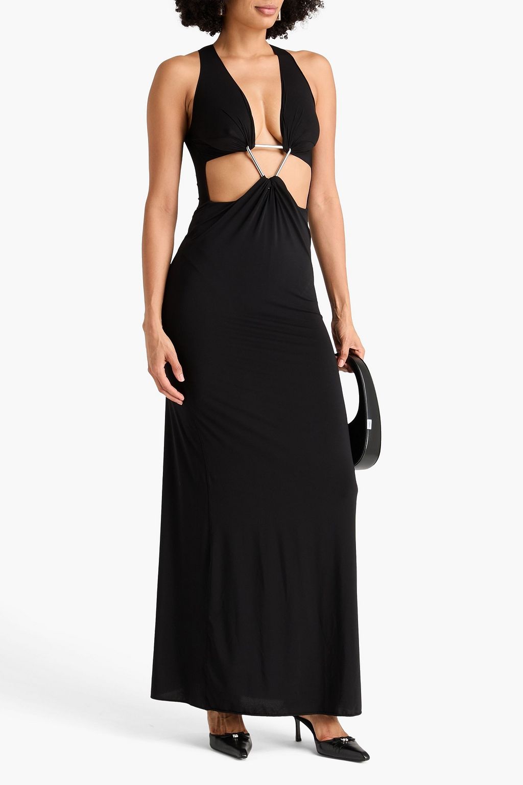 COPERNI Embellished cutout cotton and modal-blend jersey maxi dress