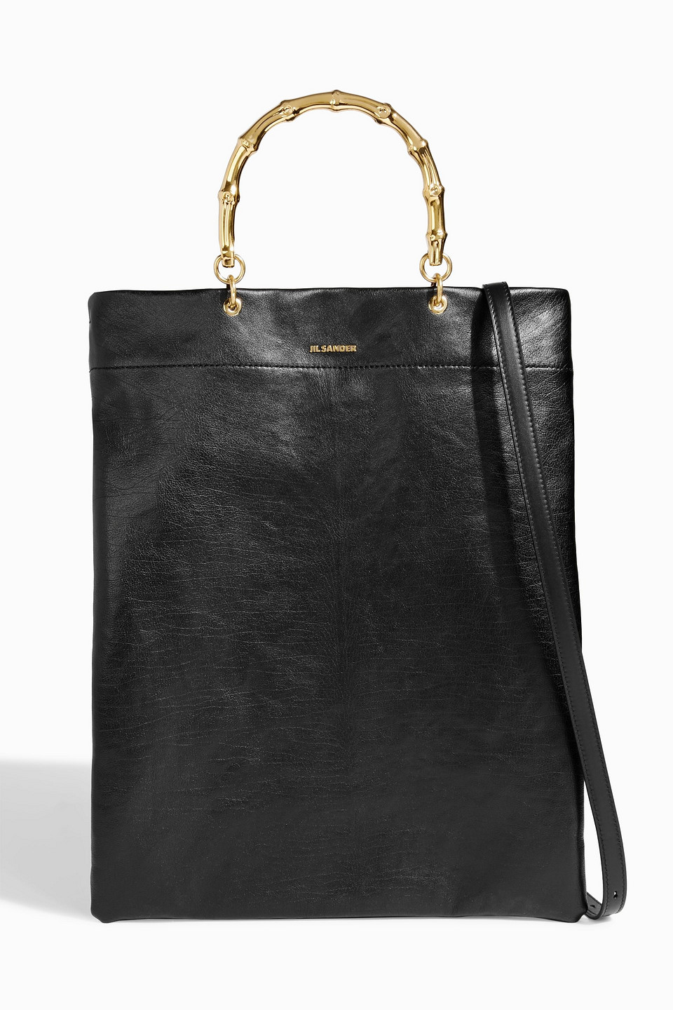 Jil Sander Leather Tote In Black