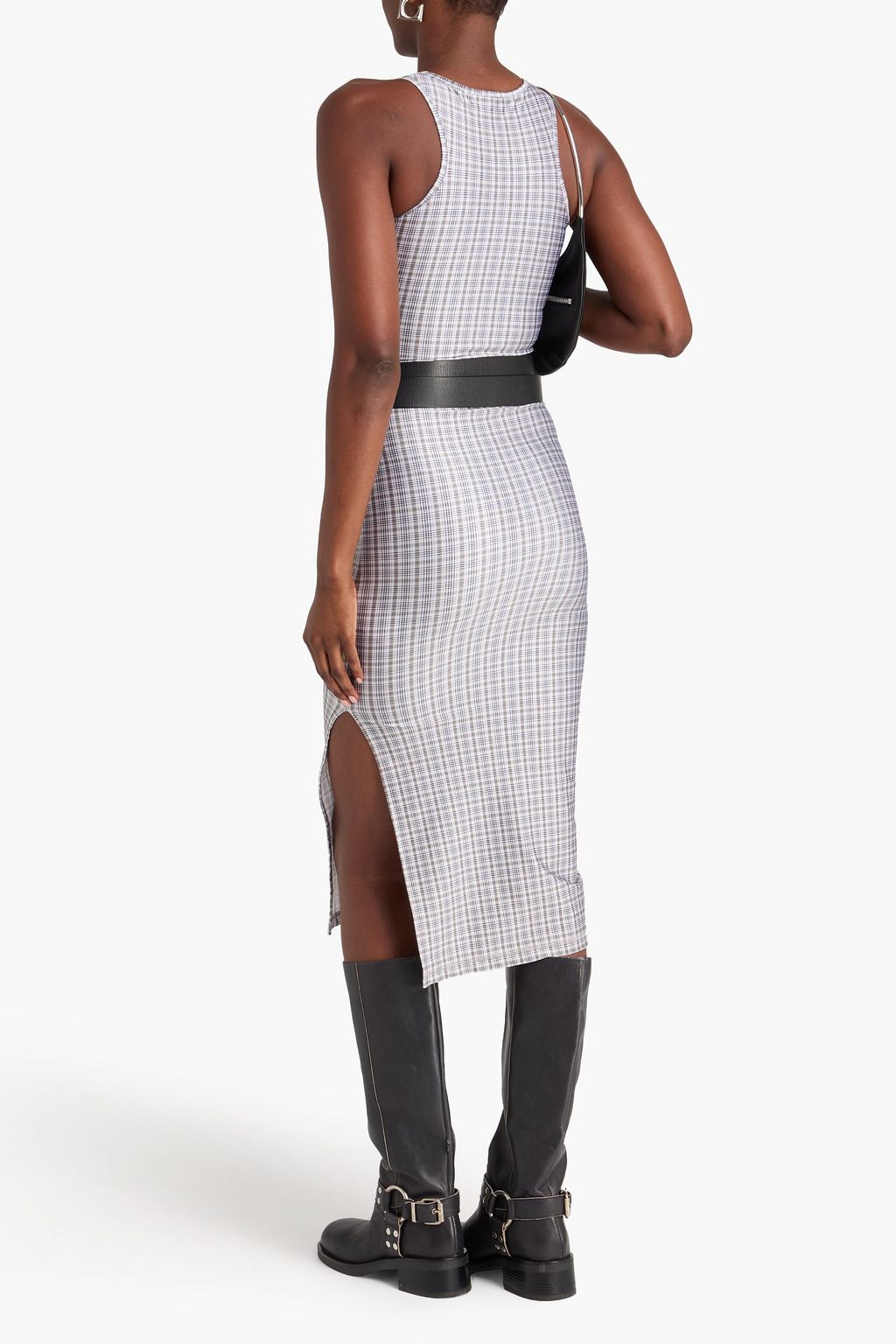 COPERNI Checked stretch-jersey midi dress