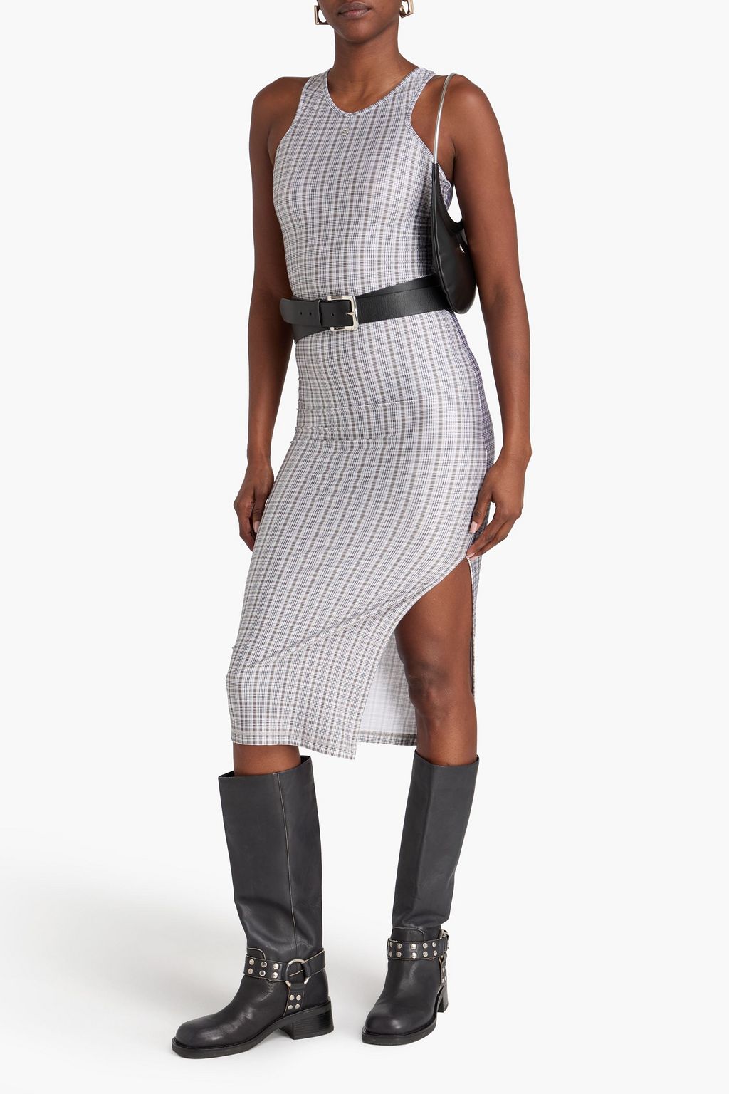 COPERNI Checked stretch-jersey midi dress