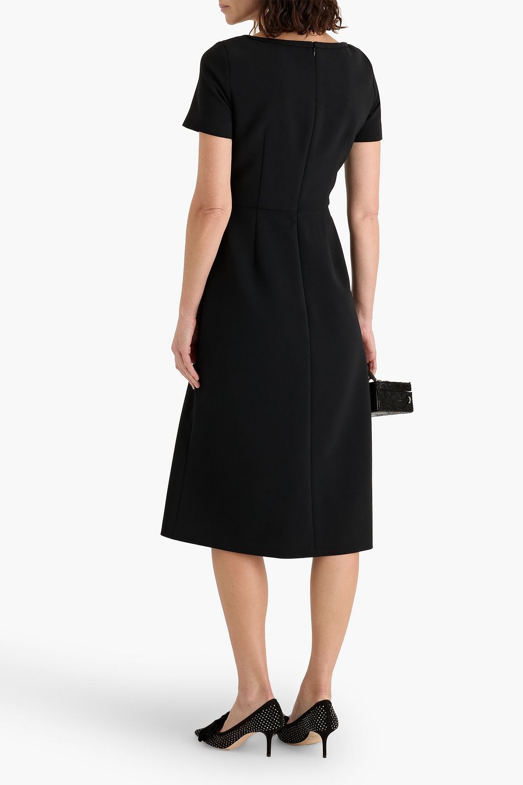 CAROLINA HERRERA Bow-detailed crepe midi dress