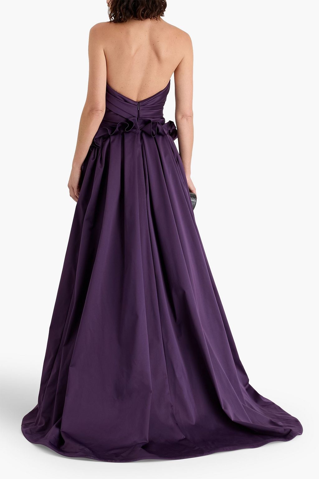 CAROLINA HERRERA Strapless ruffled duchesse-satin gown