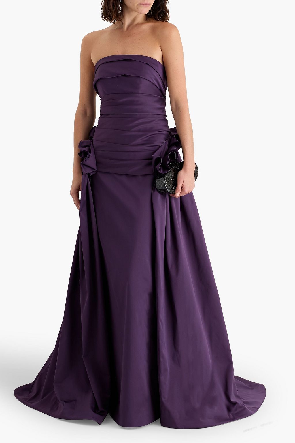 CAROLINA HERRERA Strapless ruffled duchesse-satin gown