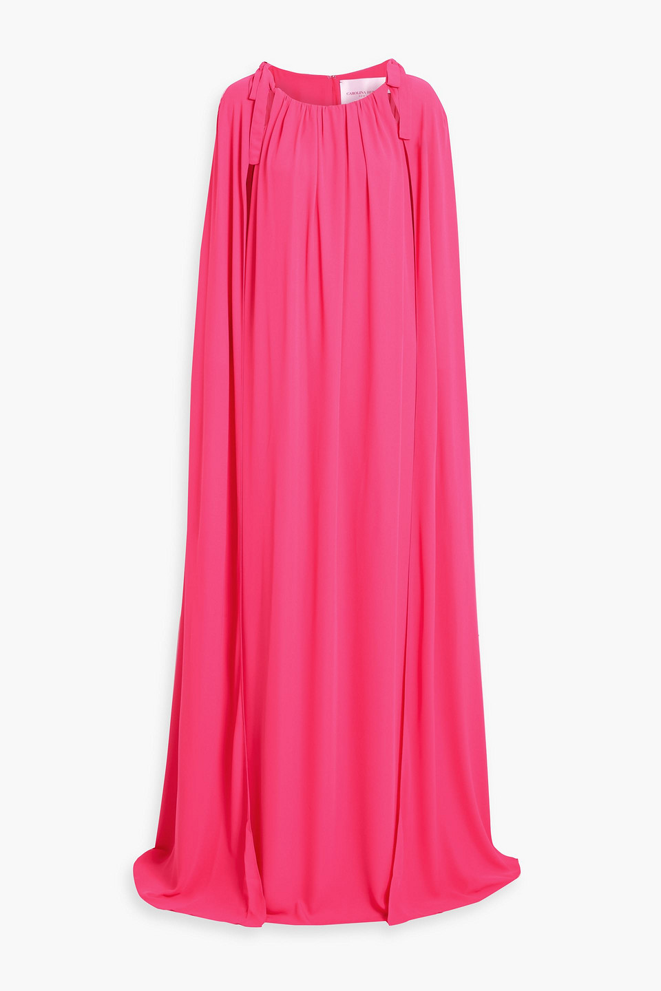 Carolina Herrera Cape-effect Crepe Gown In Pink
