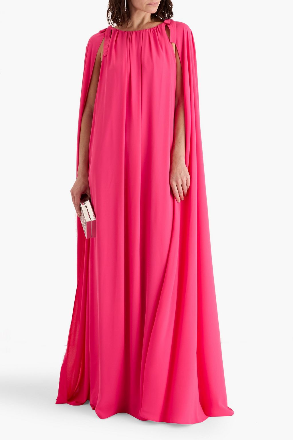CAROLINA HERRERA Cape-effect crepe gown