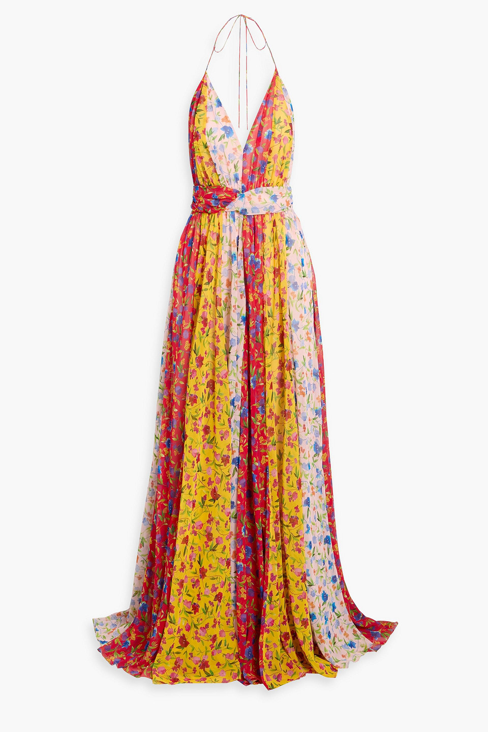 carolina herrera - floral-print chiffon halterneck gown - multicolor - us 10