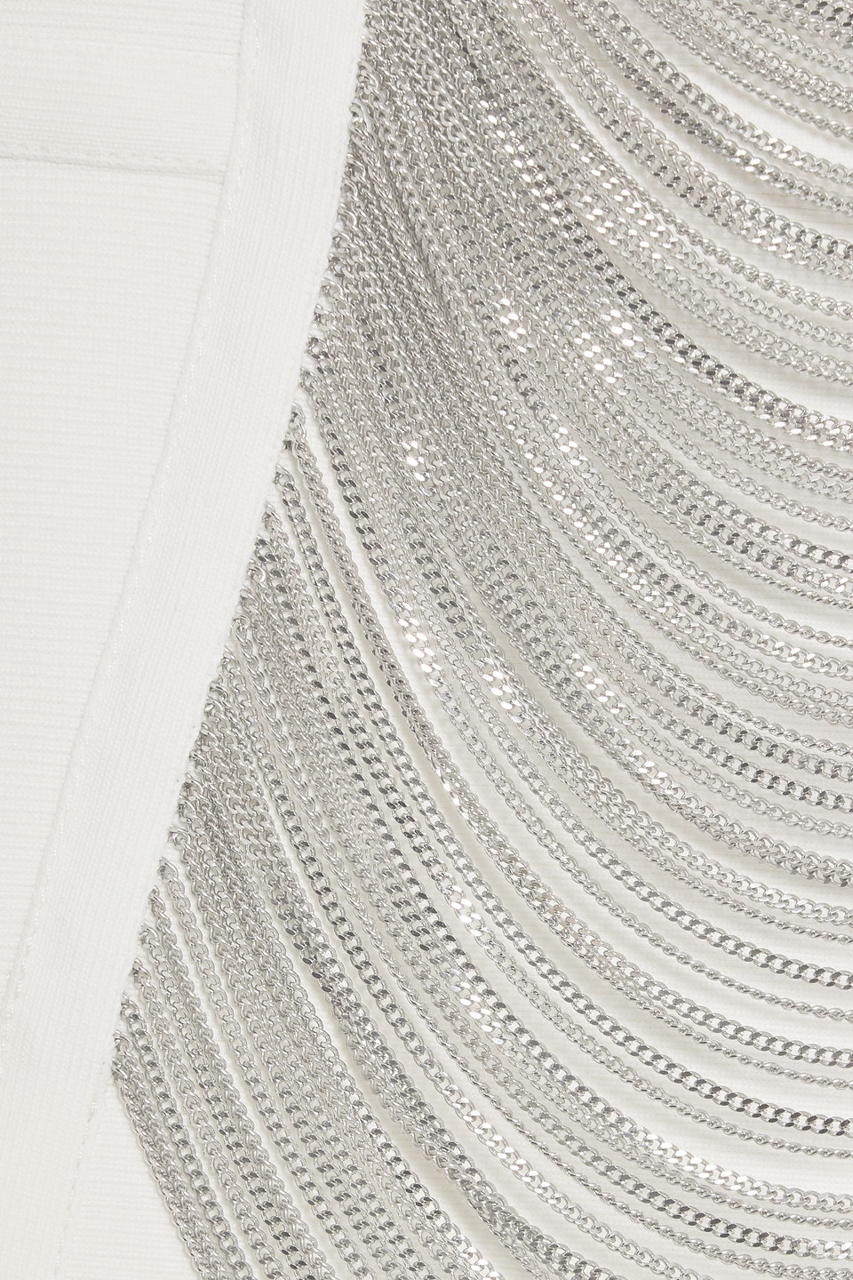 Hervã© Lã©ger Franchesca Chain-embellished Bandage Midi Dress In White