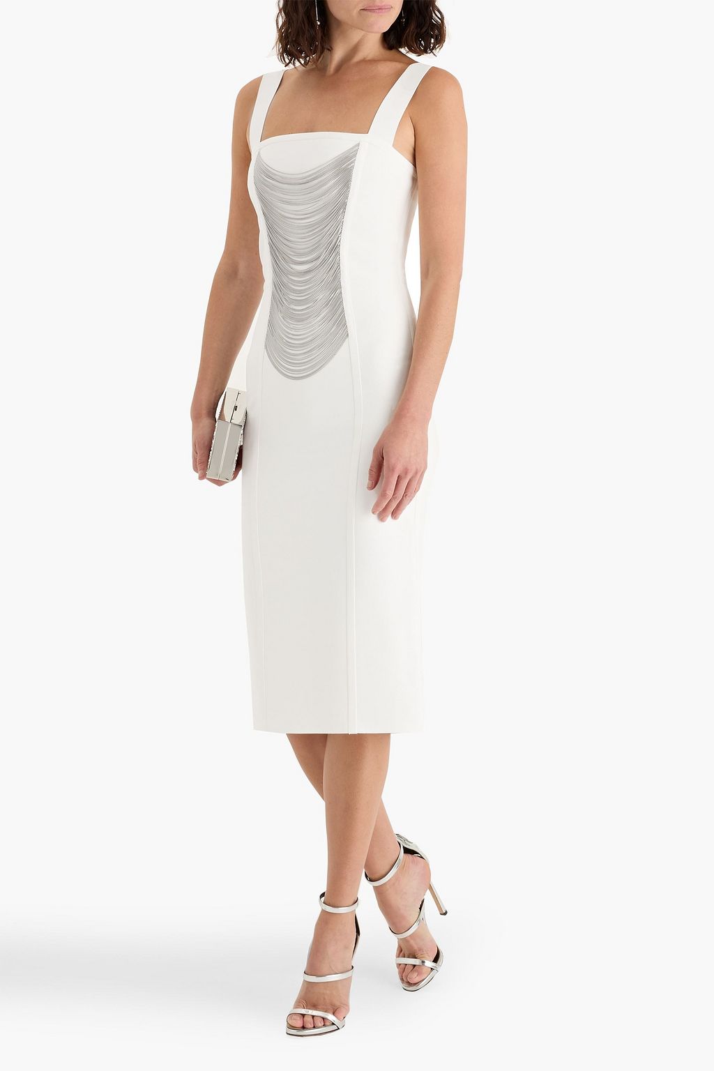 HERVÉ LÉGER Franchesca chain-embellished bandage midi dress