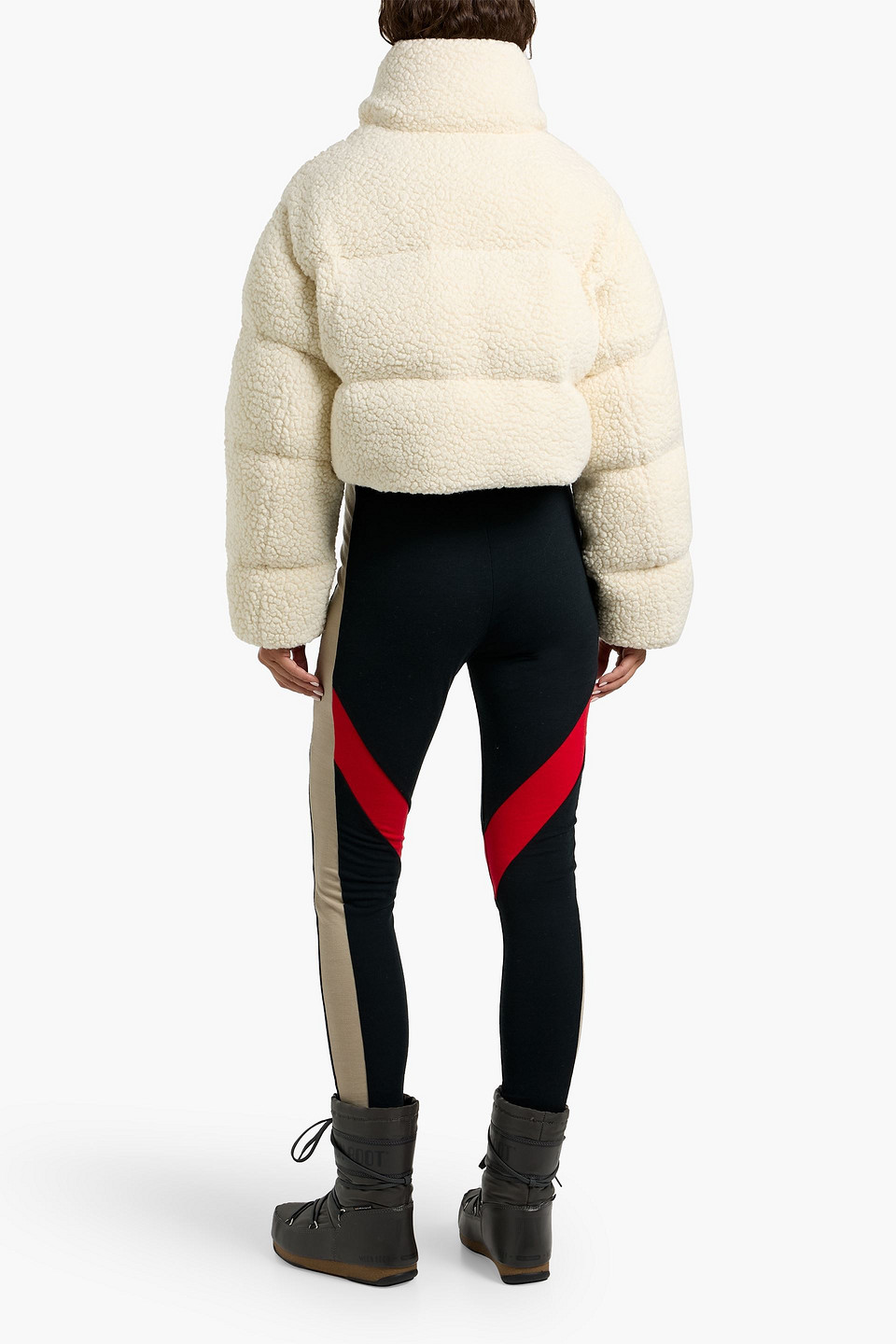 Cordova Kozzy Cropped Quilted Wool-blend Fleece Ski Jacket In White