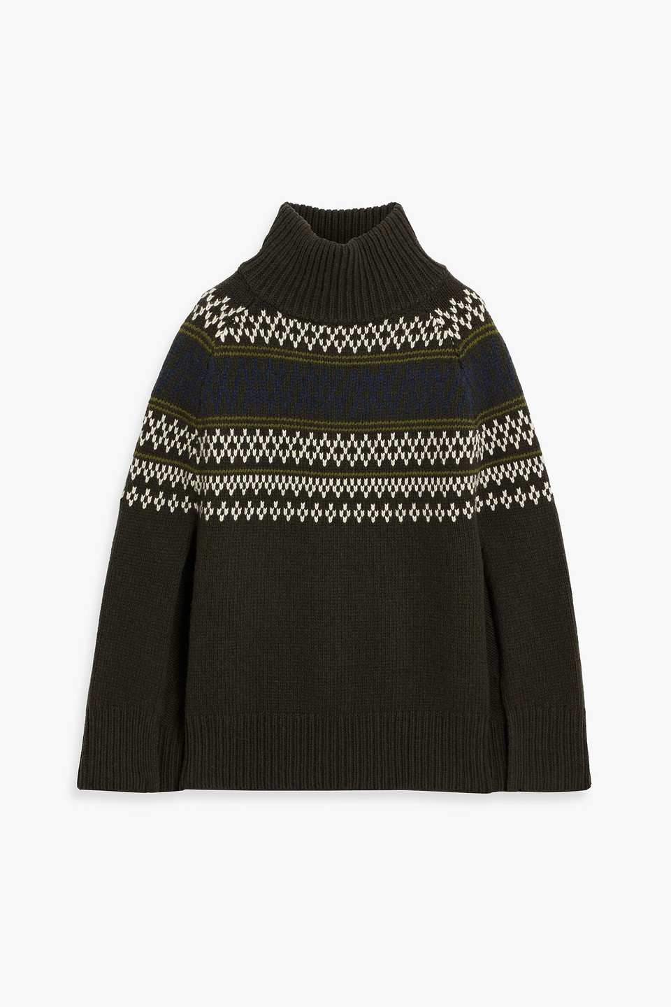 We Norwegians Setesdal Merino Wool And Cashmere-blend Turtleneck Sweater In Green
