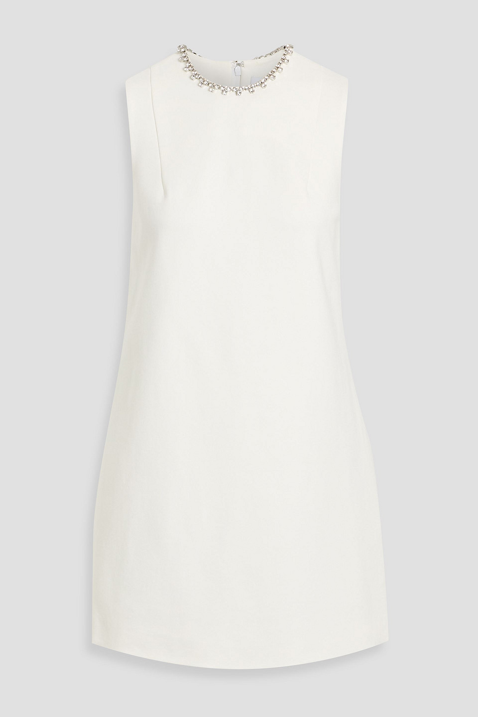 Area Crystal-embellished Cutout Stretch-ponte Mini Dress In White