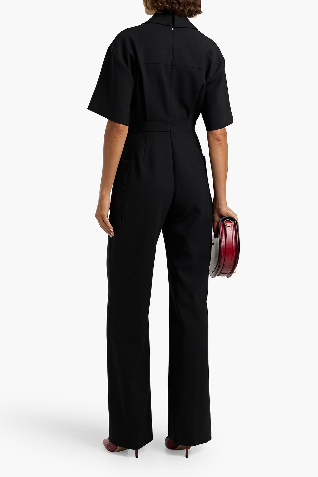 CAROLINA HERRERA Wool-blend crepe wide-leg jumpsuit
