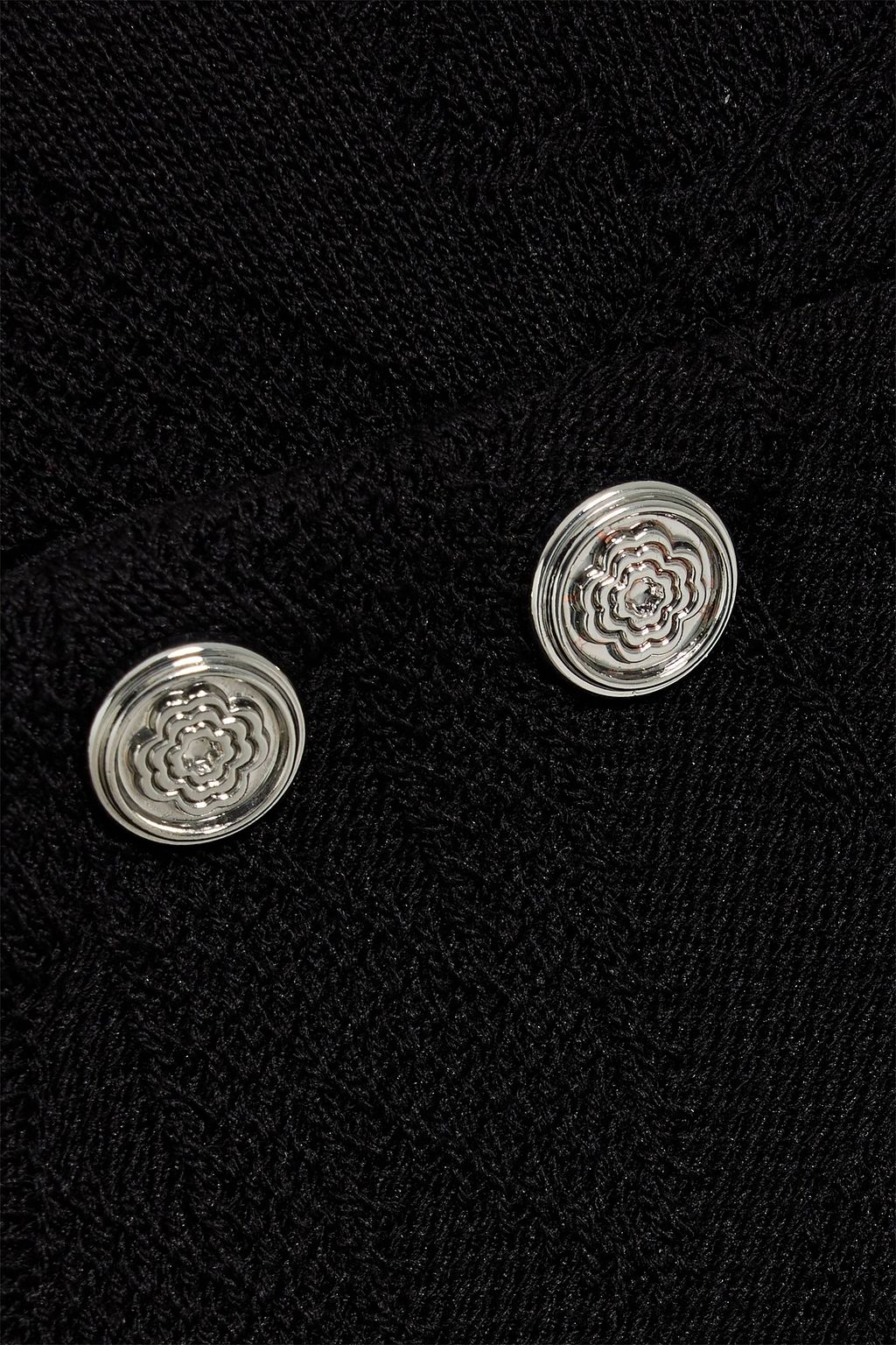 MAJE Button-detailed knitted mini dress