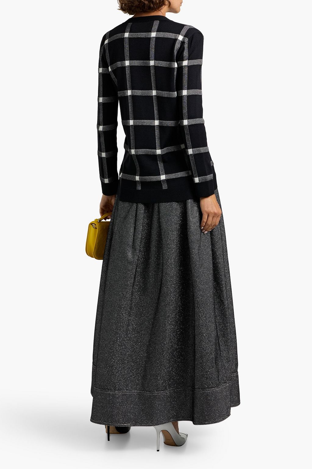 CAROLINA HERRERA Checked wool-blend cardigan