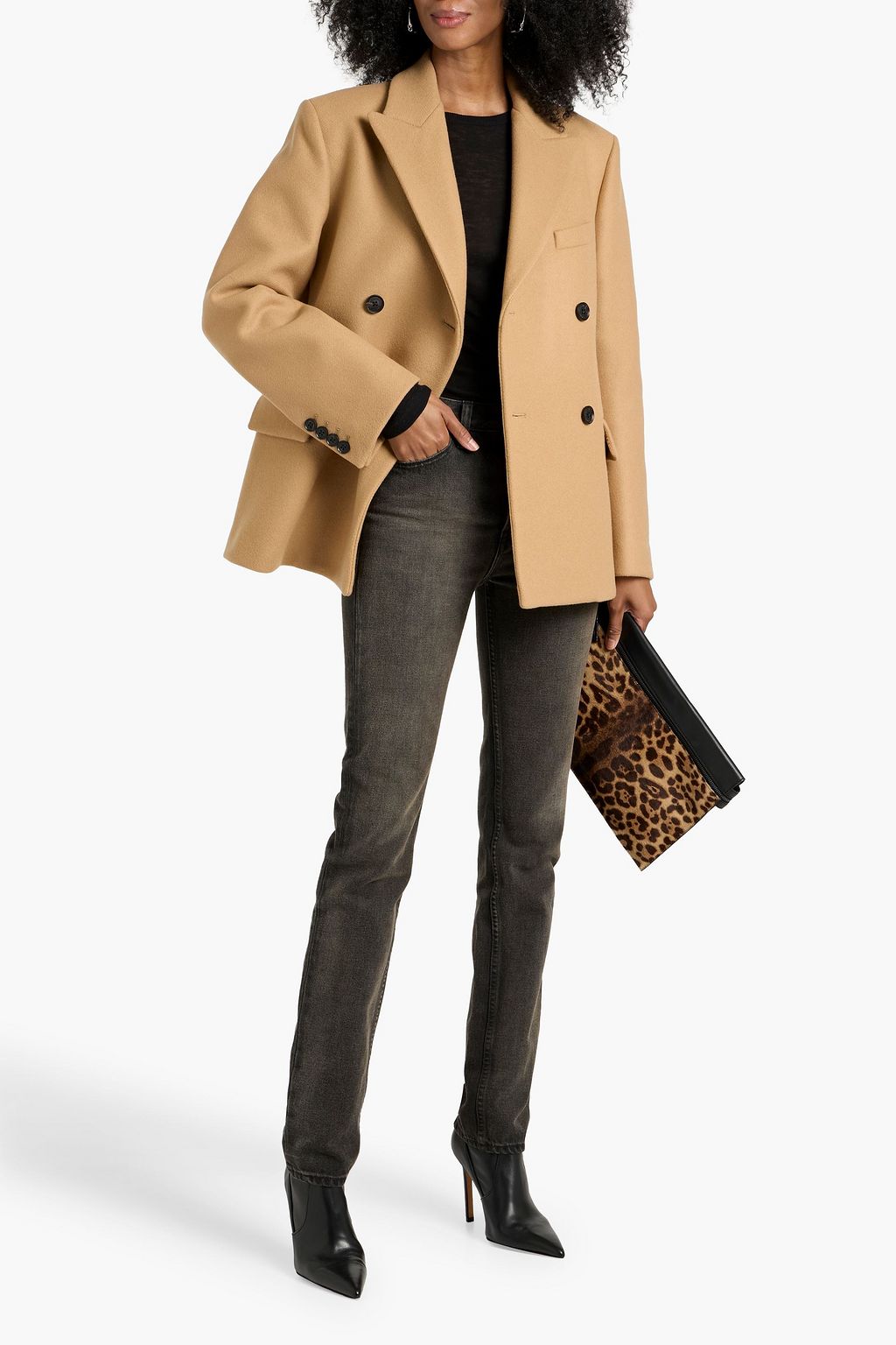 NILI LOTAN Vianney double-breasted wool-felt coat