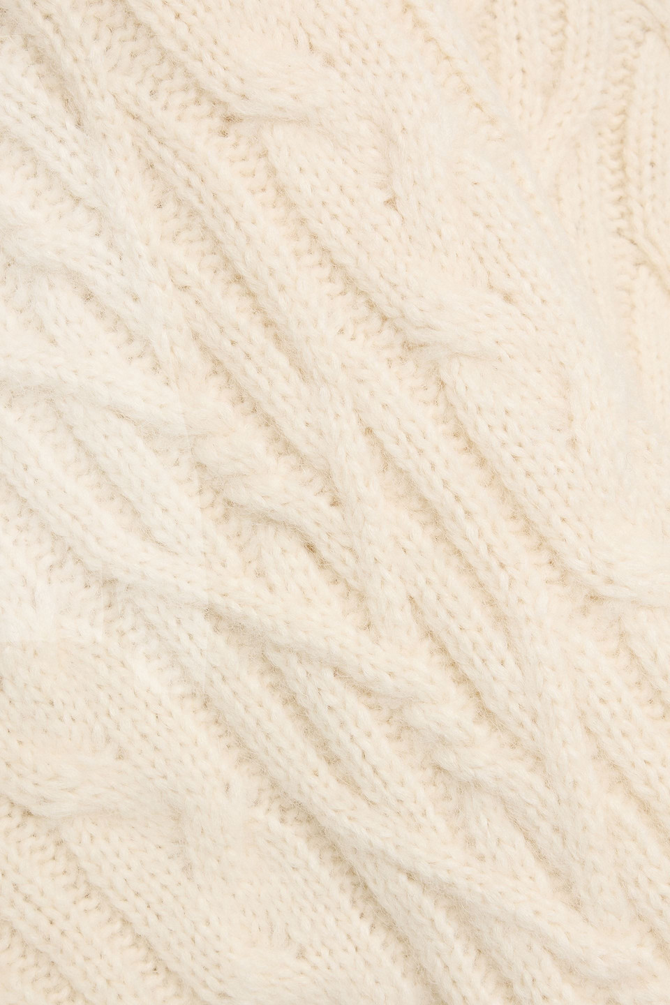Nili Lotan Annie Cable-knit Alpaca, Cotton And Wool-blend Turtleneck Sweater In White