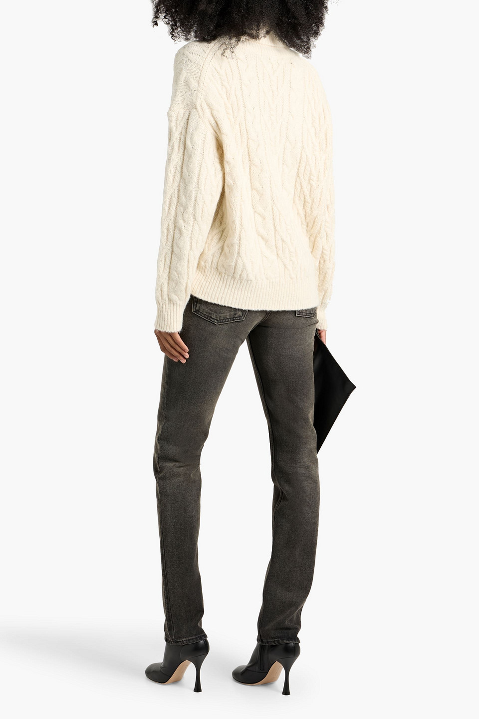 Nili Lotan Annie Cable-knit Alpaca, Cotton And Wool-blend Turtleneck Sweater In White