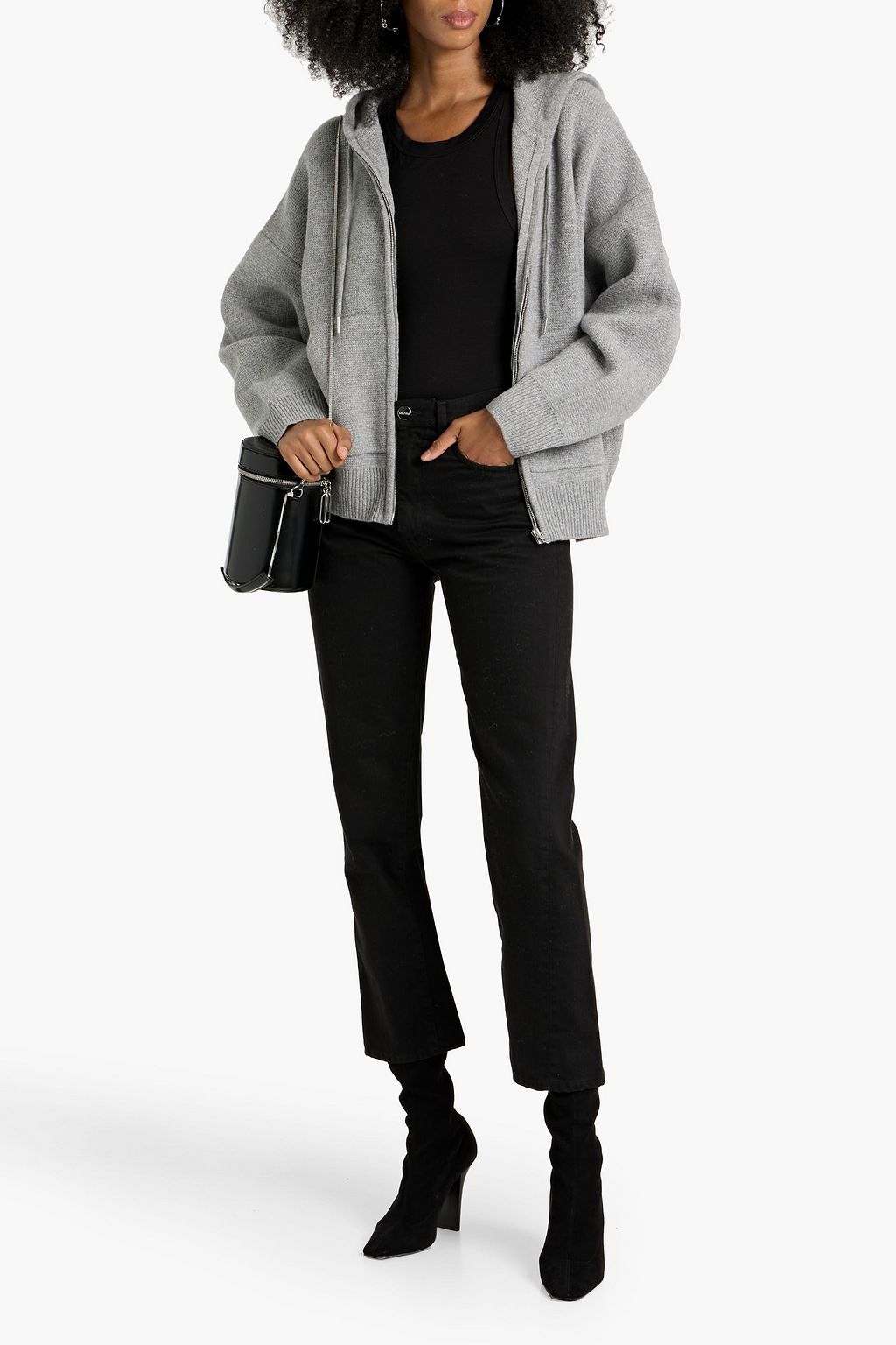 NILI LOTAN Daly wool zip-up hooded sweater