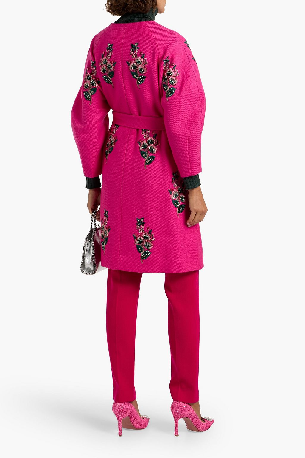 CAROLINA HERRERA Embroidered wool-gabardine coat
