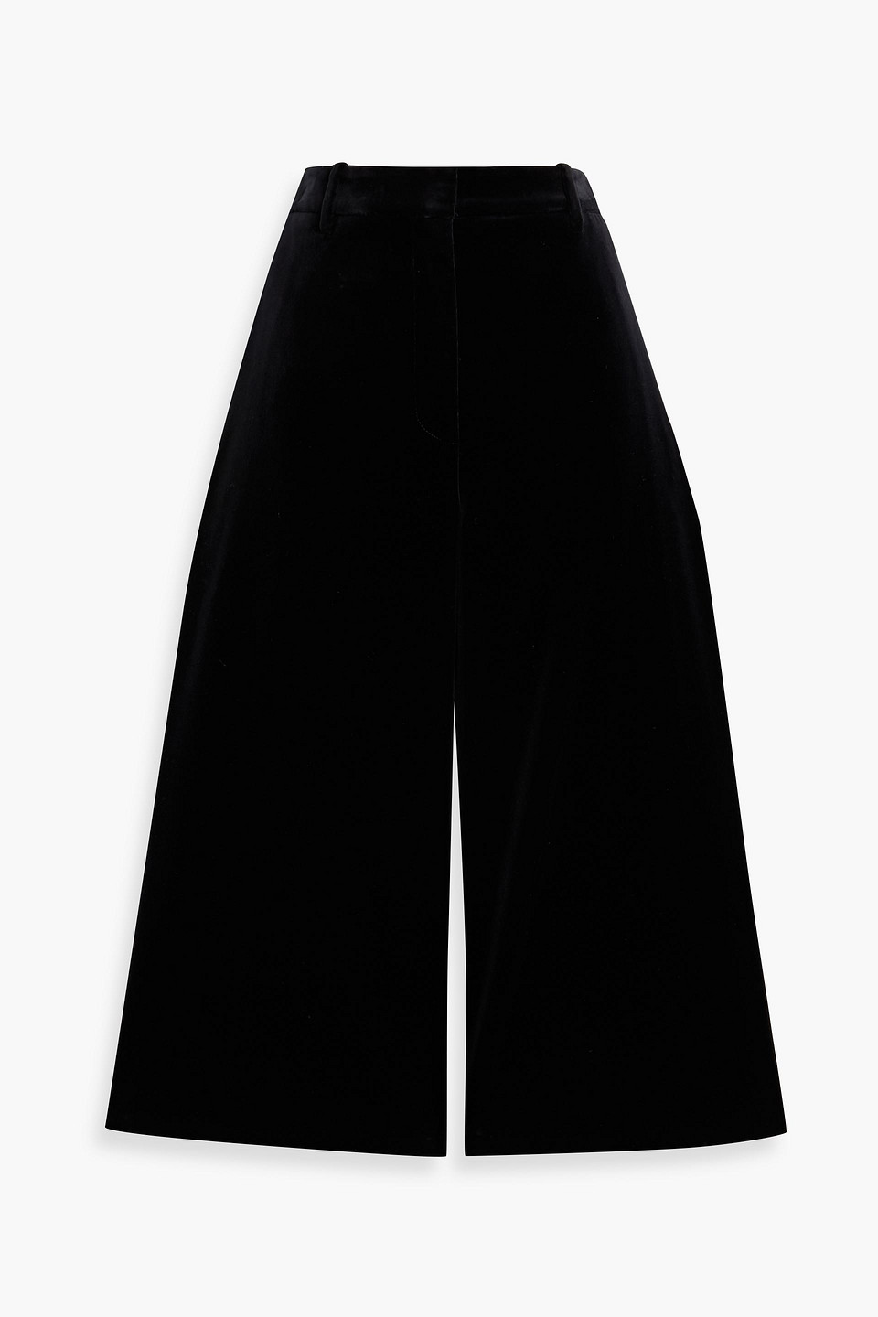 Nili Lotan Idris Cotton-blend Velvet Culottes In Black