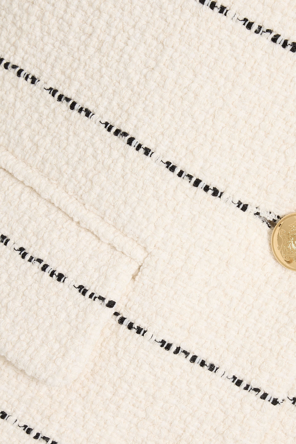 Nili Lotan Paige Striped Cotton-blend Tweed Jacket In Neutral