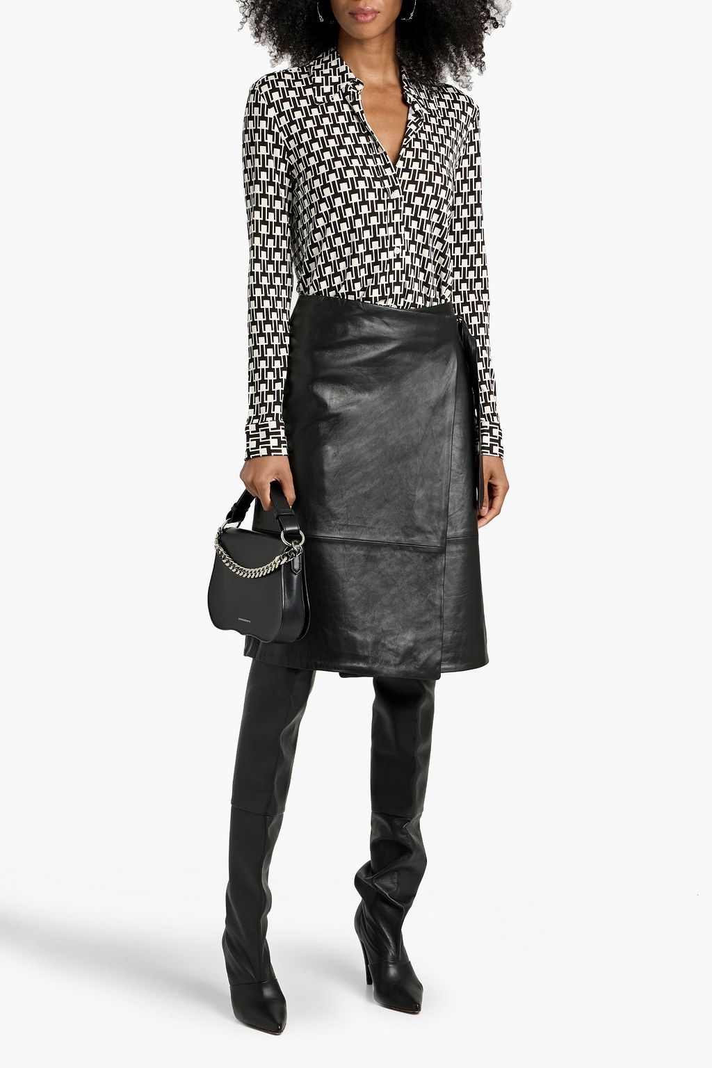 NILI LOTAN Celestine printed jersey shirt