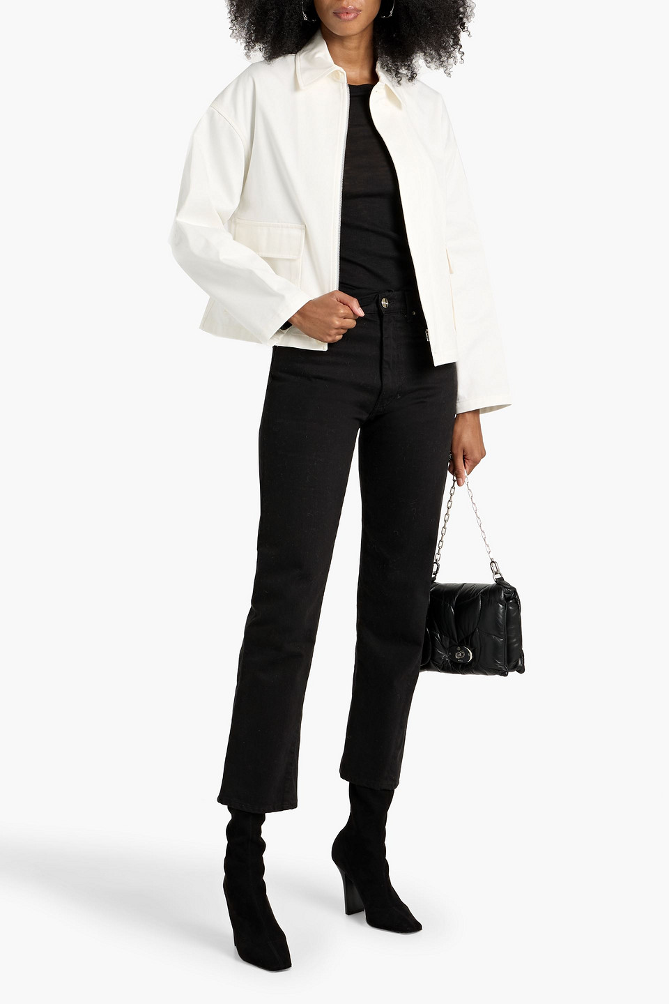 Nili Lotan Lio Cotton-twill Jacket In White